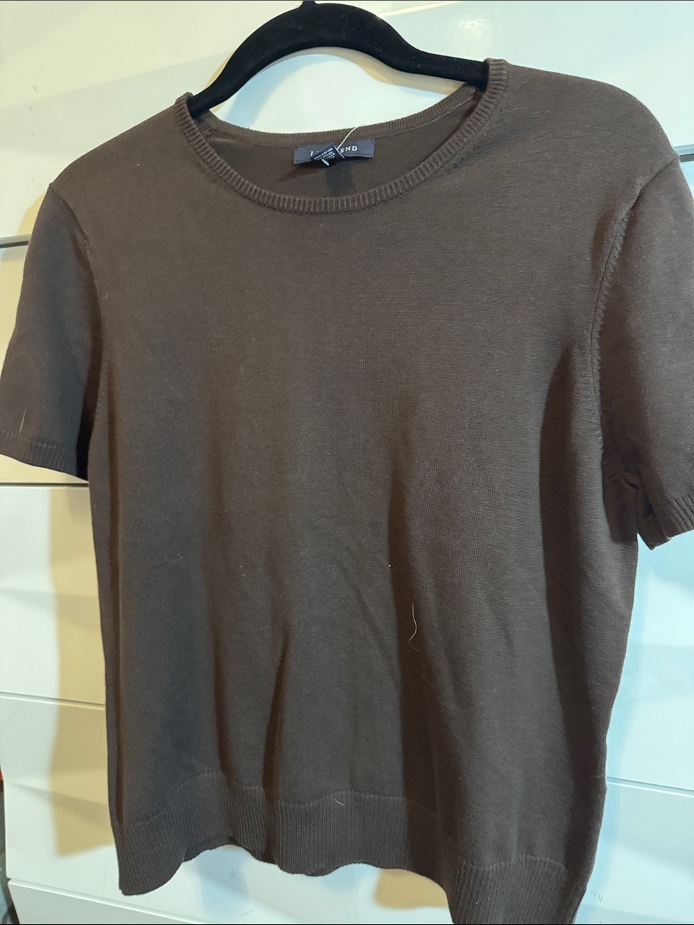 Lands' End Short-Sleeve Knit Tee in Brown